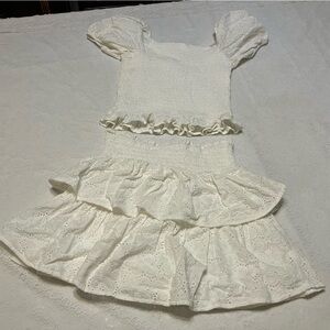 Art class girls size 10/12 White Eyelet Ruffle Top and Skirt Set J